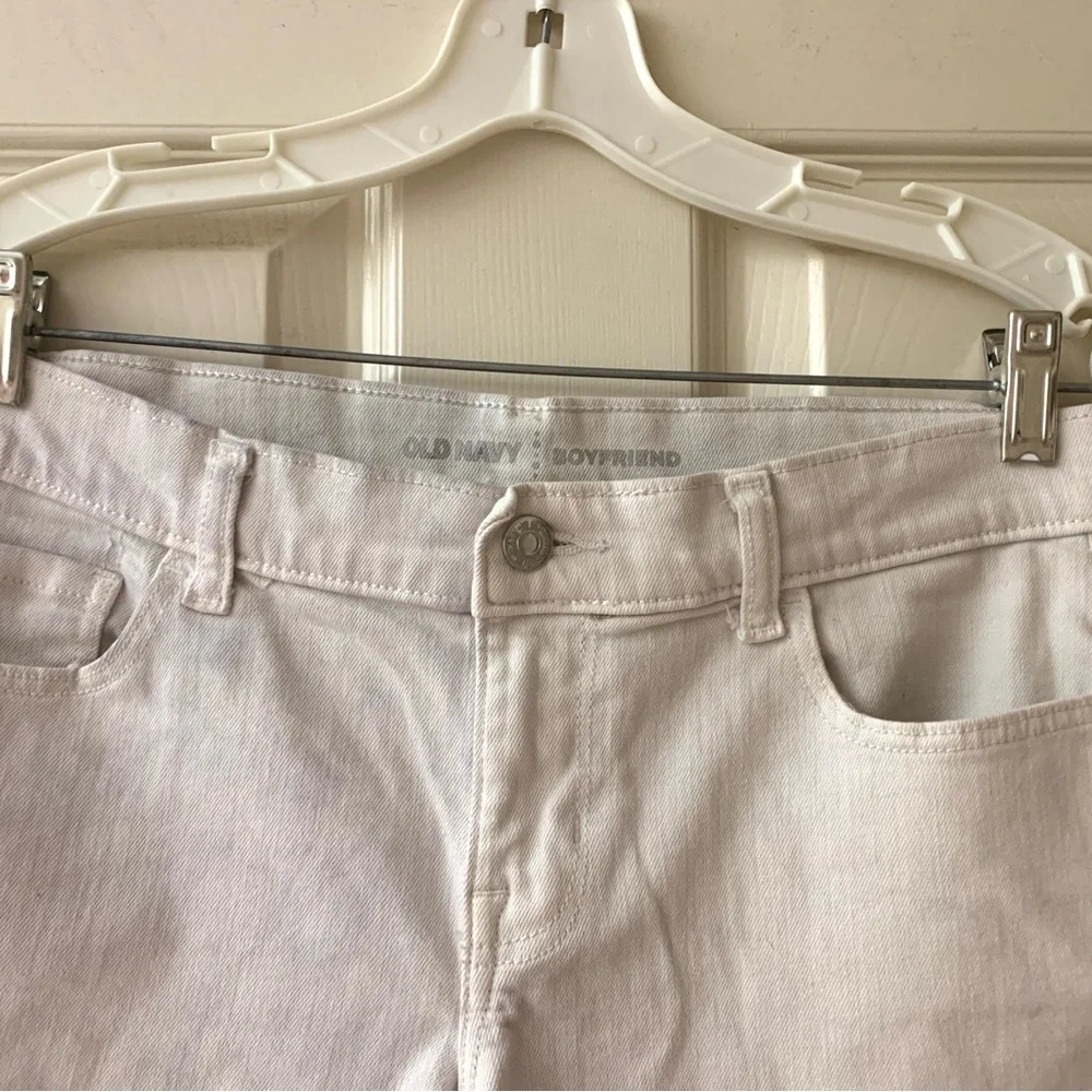 Old Navy Boyfriend White Jean Shorts